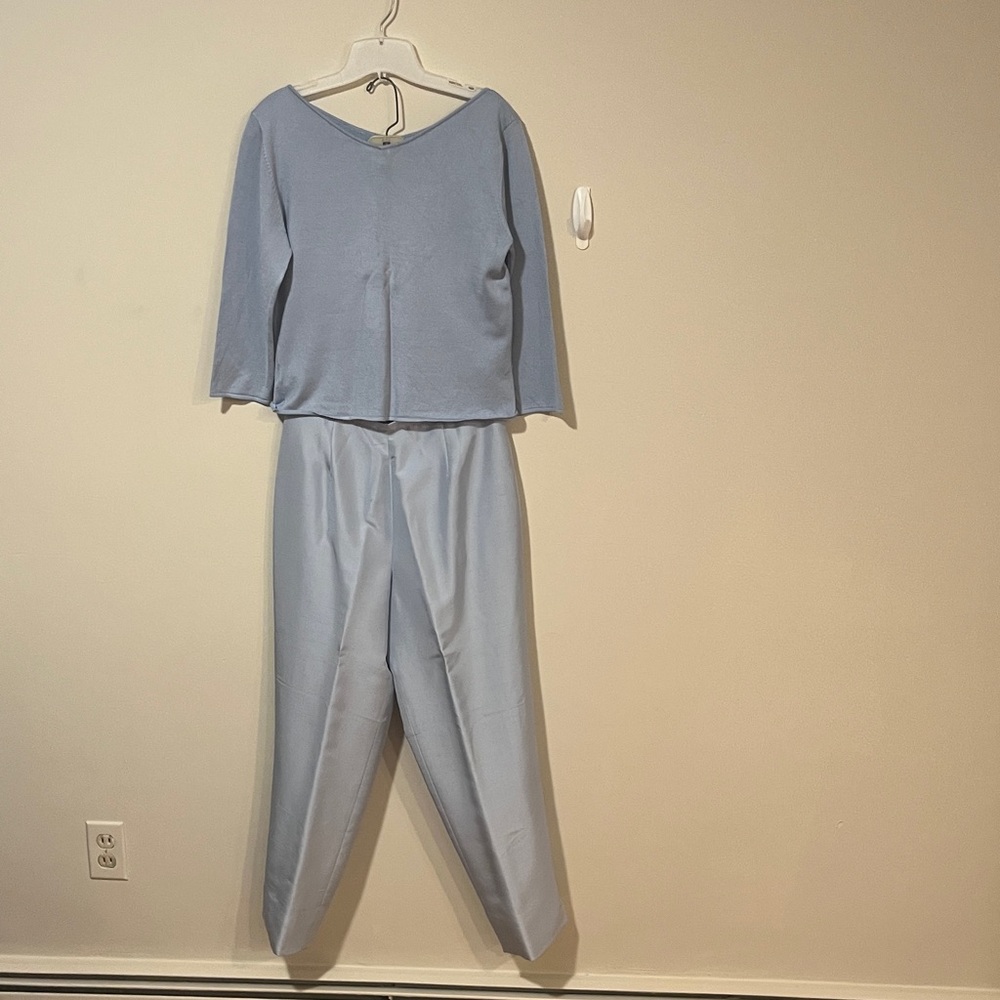 Vintage 100% silk Rickie Freeman for Teri Jon pants and sweater set.